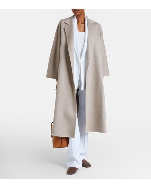 Max Mara Natural Ludmilla Cashmere Wrap Coat