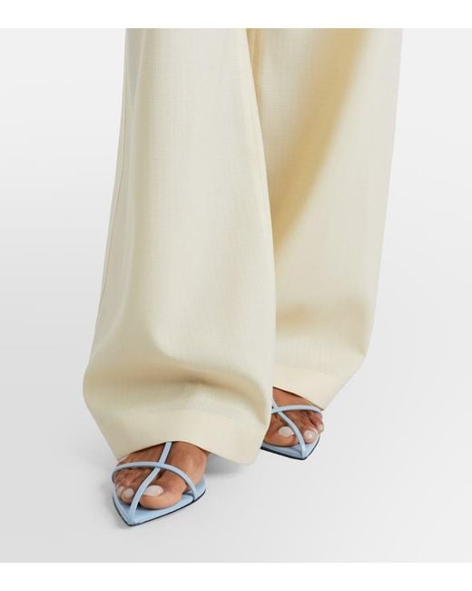 Jil Sander White Cage Leather Sandals