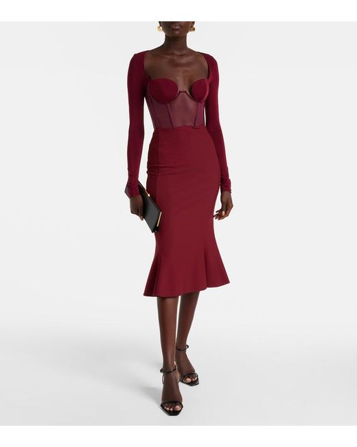 nensi dojaka dress red Nensi Dojaka Red & Brown Asymmetric Maxi Dress Nensi Dojaka