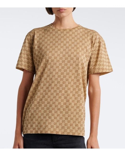 Gucci Natural Gg Cotton Jersey T-Shirt