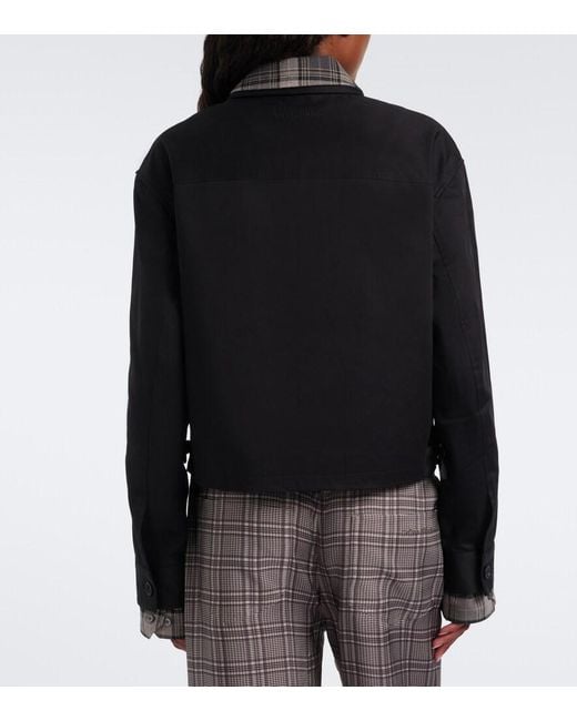 Acne Black Layered Cotton Twill Jacket