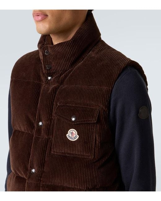 Chaleco De Plumas Agen De Pana De Algodon Moncler de hombre de color Brown