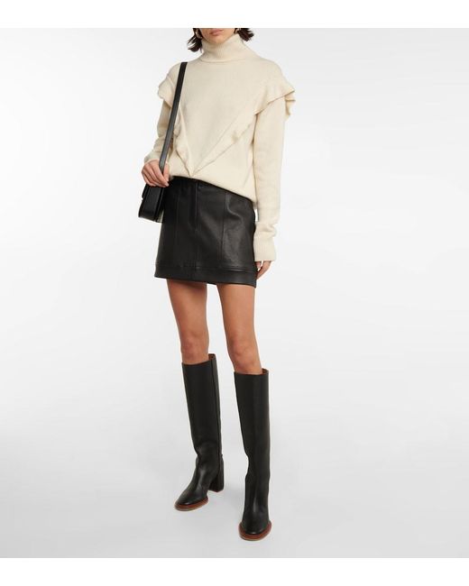 Stouls Black Linette Leather Miniskirt