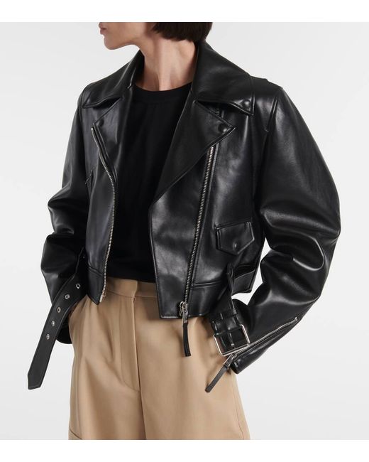 Givenchy Black Cocoon Cropped Leather Biker Jacket