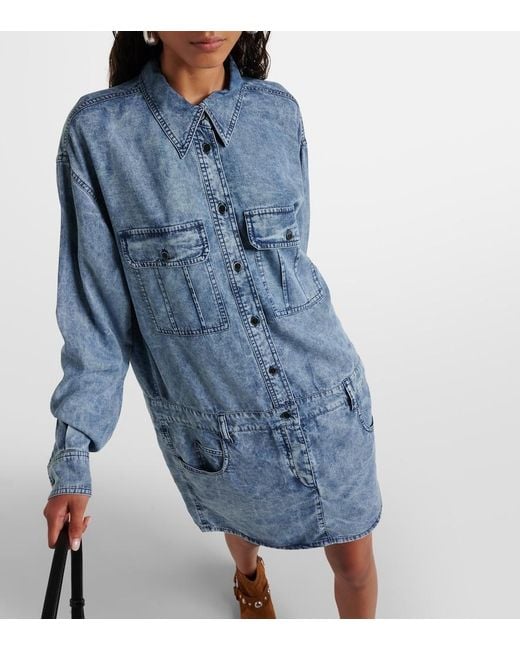 Isabel Marant Blue Palvina Denim Shirt Dress