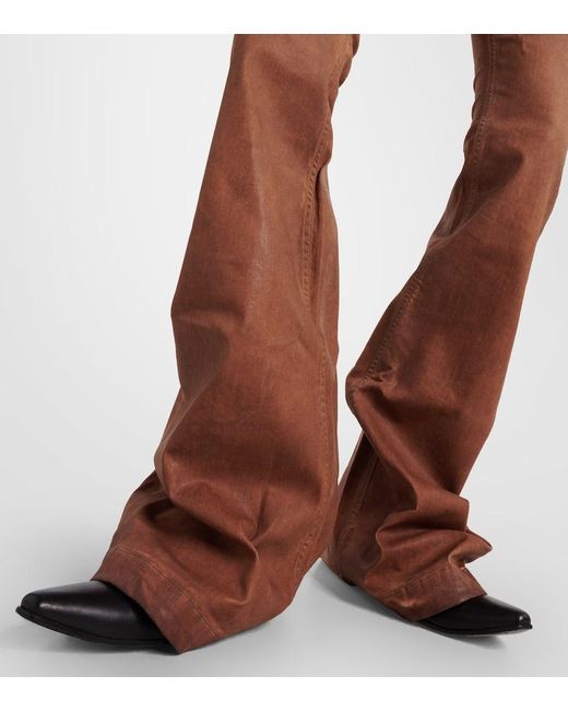 Rick Owens Brown High-rise Flared Jeans