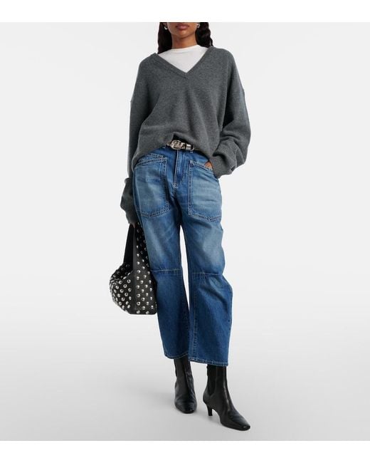 Nili Lotan Blue Shon Barrel-Leg Jeans