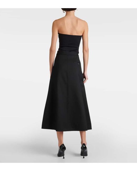 Wardrobe NYC Black Virgin Wool Midi Skirt
