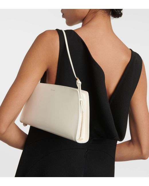 The Row White Dalia Leather Shoulder Bag