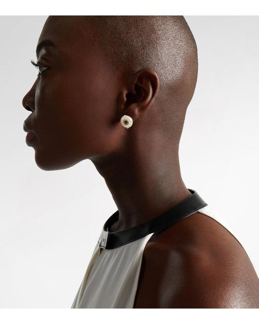 Mateo White 14Kt Earrings With Diamonds And Pearls