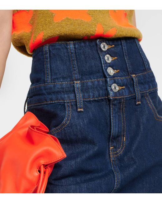 Re/done Blue High-Rise-Jeansrock Corset