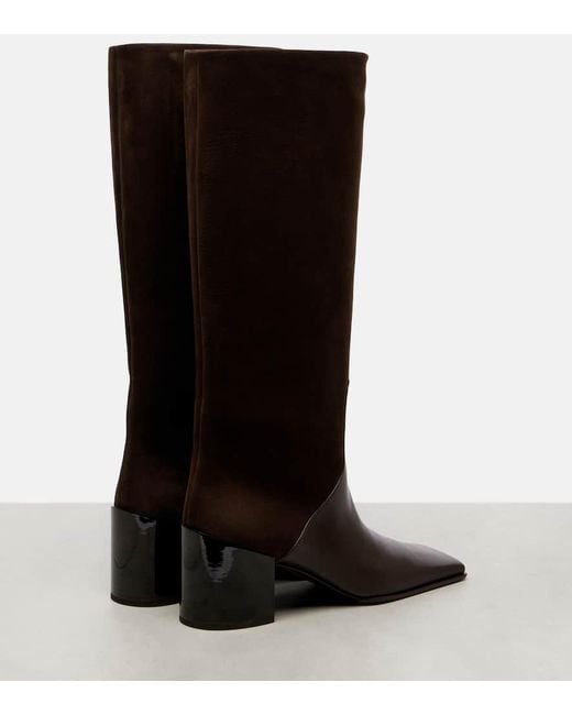 Alaïa Brown 55 Leather Knee-High Boots