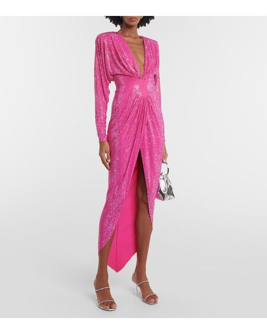 Alexandre Vauthier Pink Embellished Maxi Dress