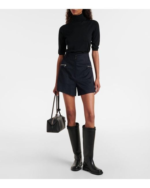 Max Mara Blue Lola Camel Hair Shorts