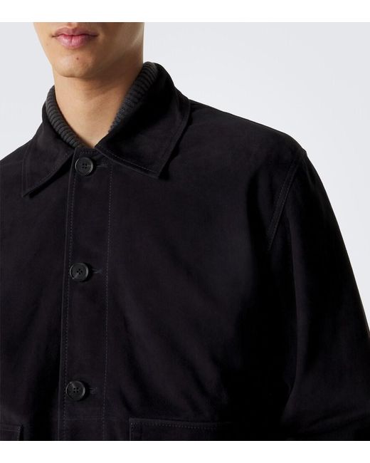 Arma Blue Tomme Reversible Suede Blouson Jacket for men