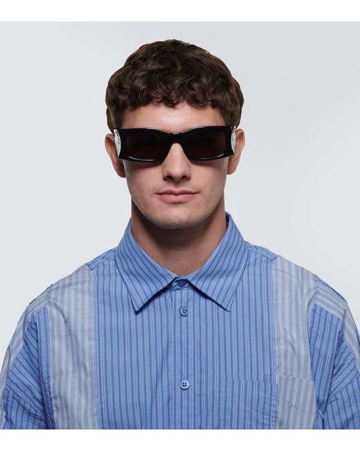 Balenciaga Gray Rectangular Sunglasses for men