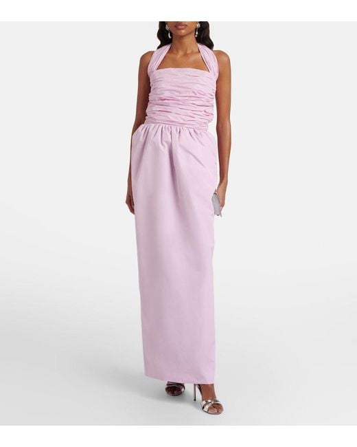 Patou Pink Gathered Halterneck Gown