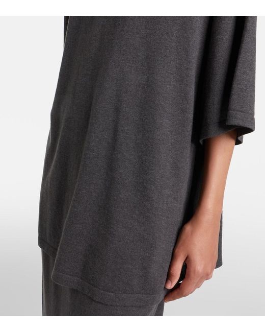 Lisa Yang Gray Agnette Cotton And Cashmere Sweater