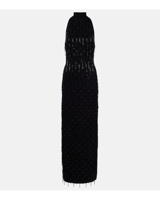 Galvan Black Embellished Maxi Dress