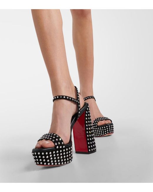Christian Louboutin Black Movida Jane Strass Boum Platform Sandals
