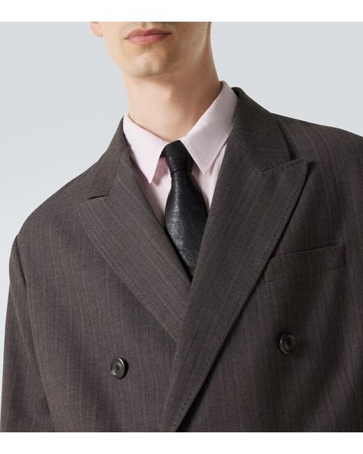 Our Legacy Black Halt Striped Wool And Cotton Blazer for men