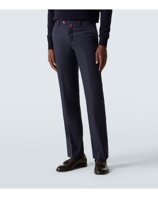 Kiton Blue Wool Pants for men