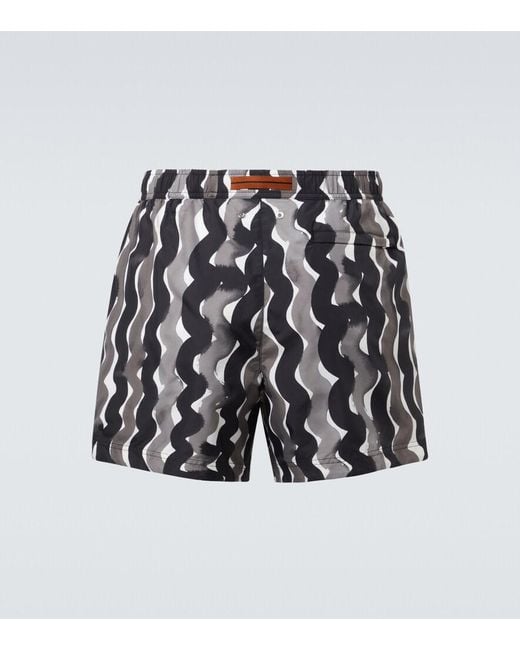 Zegna White Printed Swim Trunks for men