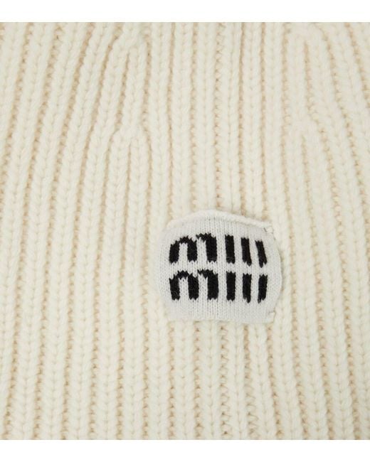 Miu Miu Natural Wool-Blend Ski Mask