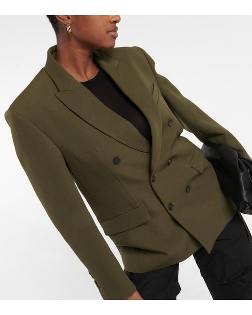Wardrobe NYC Green Double-breasted Virgin Wool Blazer