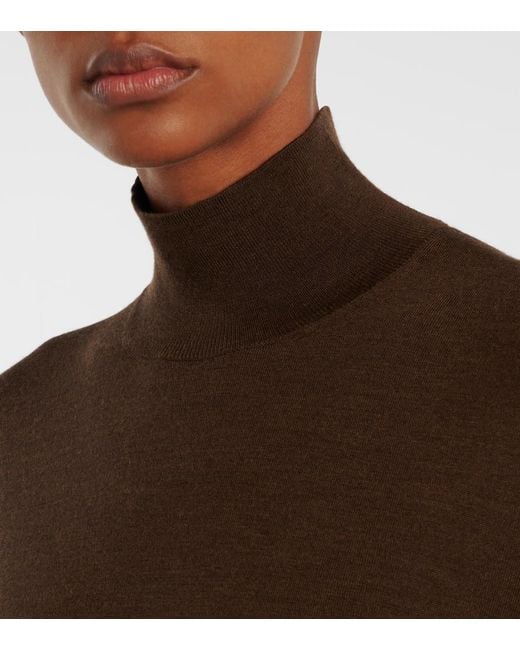Loro Piana Brown Tasmanian Virgin Wool Turtleneck Sweater