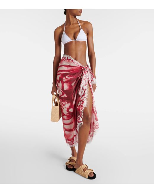 Jean Paul Gaultier Red Printed Beach Cover-up