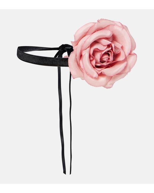 Jennifer Behr Red Floral-Applique Choker