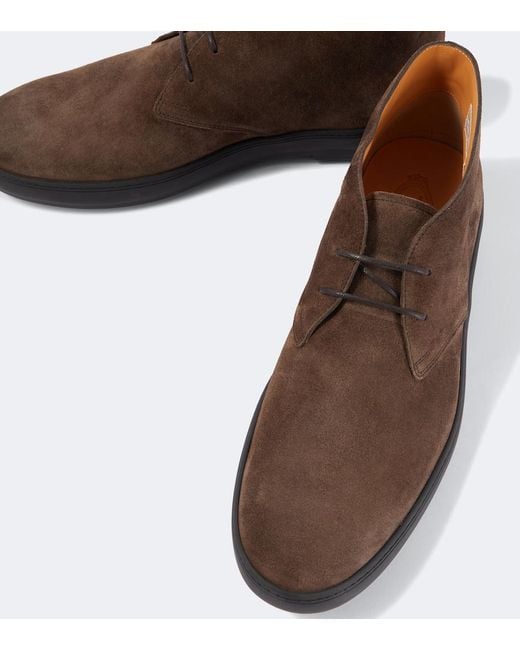 Tod's Brown Suede Combat Boots for men
