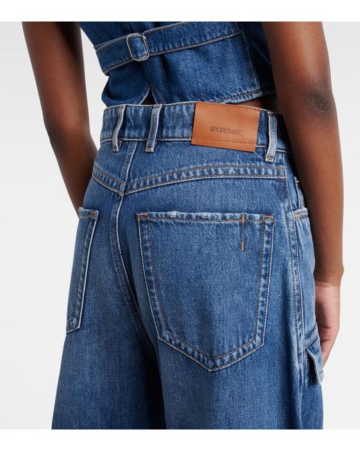 Sportmax Blue Violino Barrel-Leg Jeans