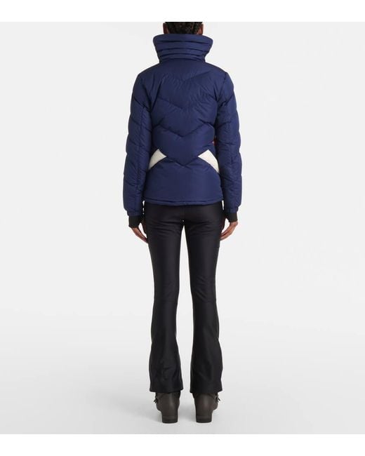 Perfect Moment Blue Duvet Houndstooth Down Ski Jacket