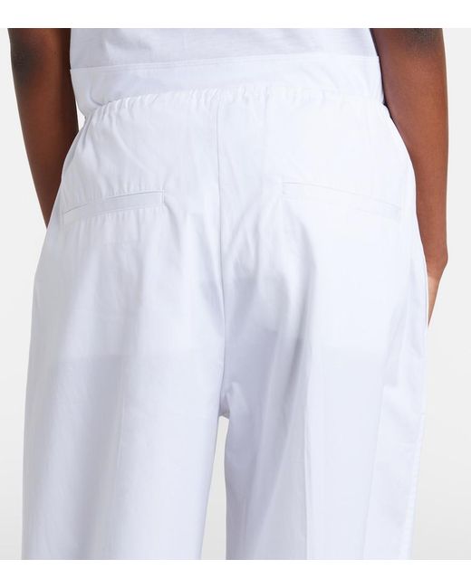 Totême White Cotton Poplin Wide-Leg Pants