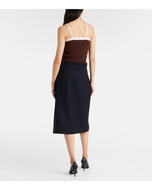 Prada Purple Wool And Cashmere Top