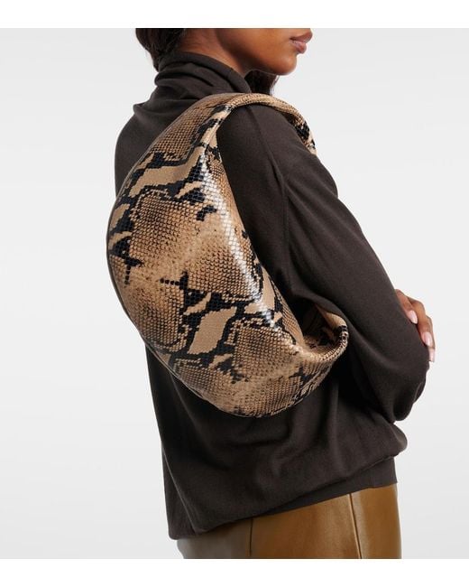 Khaite Brown Olivia Medium Snake-Effect Leather Tote Bag