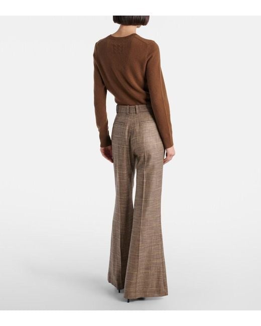 Joseph Brown Stevens Wool-Blend Flared Pants