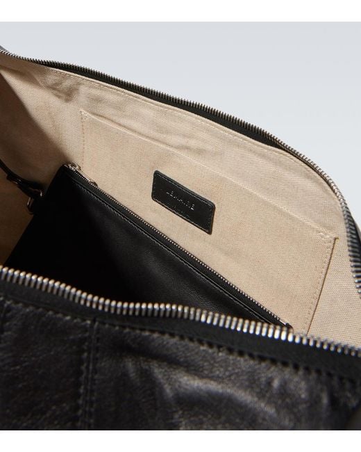 Lemaire Black Croissant Large Leather Shoulder Bag for men