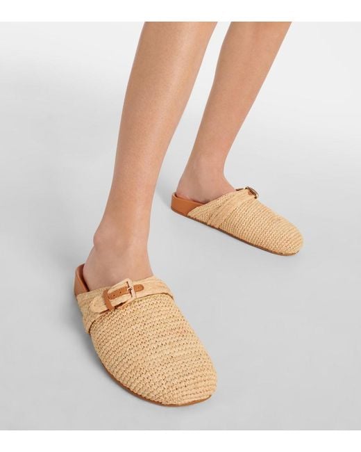 Robert Clergerie Natural Quinta Raffia Mules