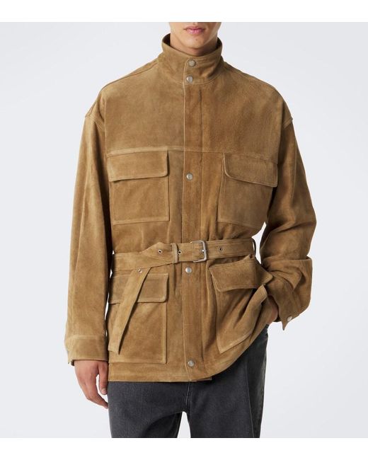 Arma Brown Doran Belted Suede Jacket for men