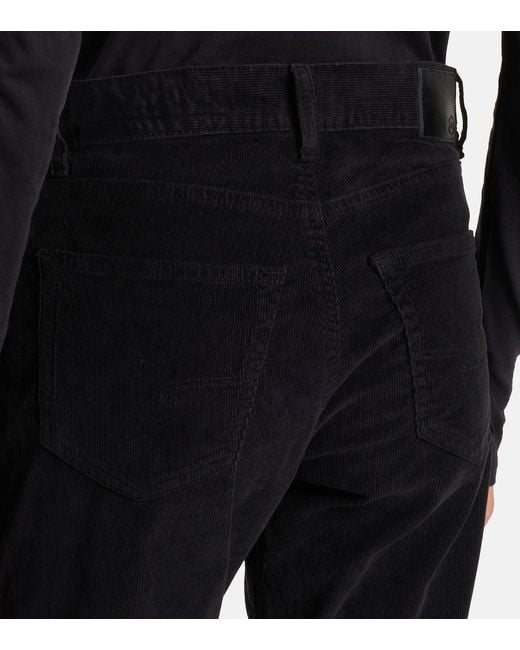 AG Jeans Blue Ex Boyfriend Mid-Rise Corduroy Slim Pants