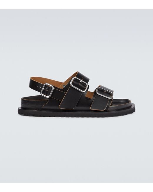 Jil Sander Black Birkenstock X Milano Leather Sandals for men