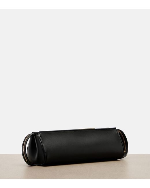 Khaite Black Donna Leather Clutch
