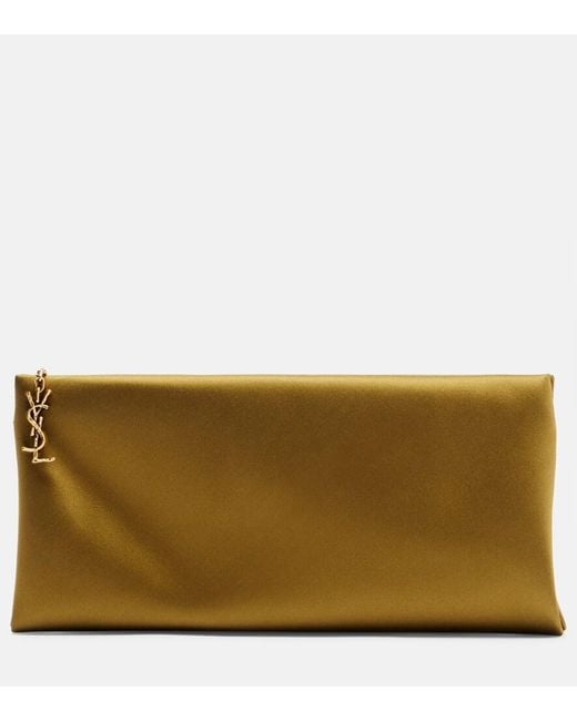 Saint Laurent Natural Evening Satin Clutch