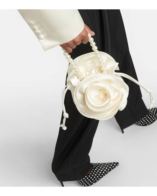 Magda Butrym Natural Gathered Silk-Satin Shoulder Bag