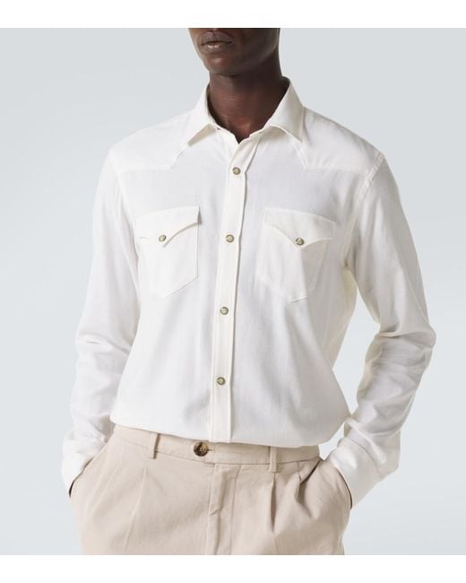 Canali Natural Cotton And Cashmere Shirt for men
