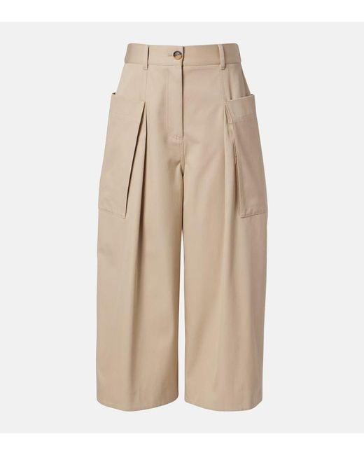 Loewe Natural Cotton And Silk Cropped Pants