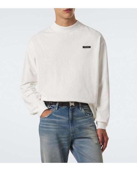 Prada White Cotton Jersey T-Shirt for men